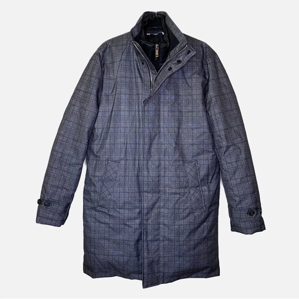 Zara Removable Collar Coat Plaid Size Large